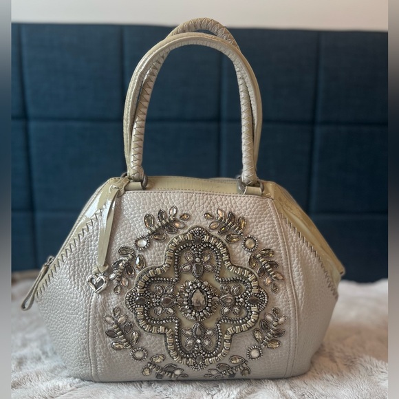 Brighton Beige Satchel with Embellished Design - Picture 1 of 11